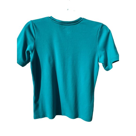 Allison Dailey Petite women’s Jersey top PXS Green sequin Round neck short sleev - Picture 5 of 7